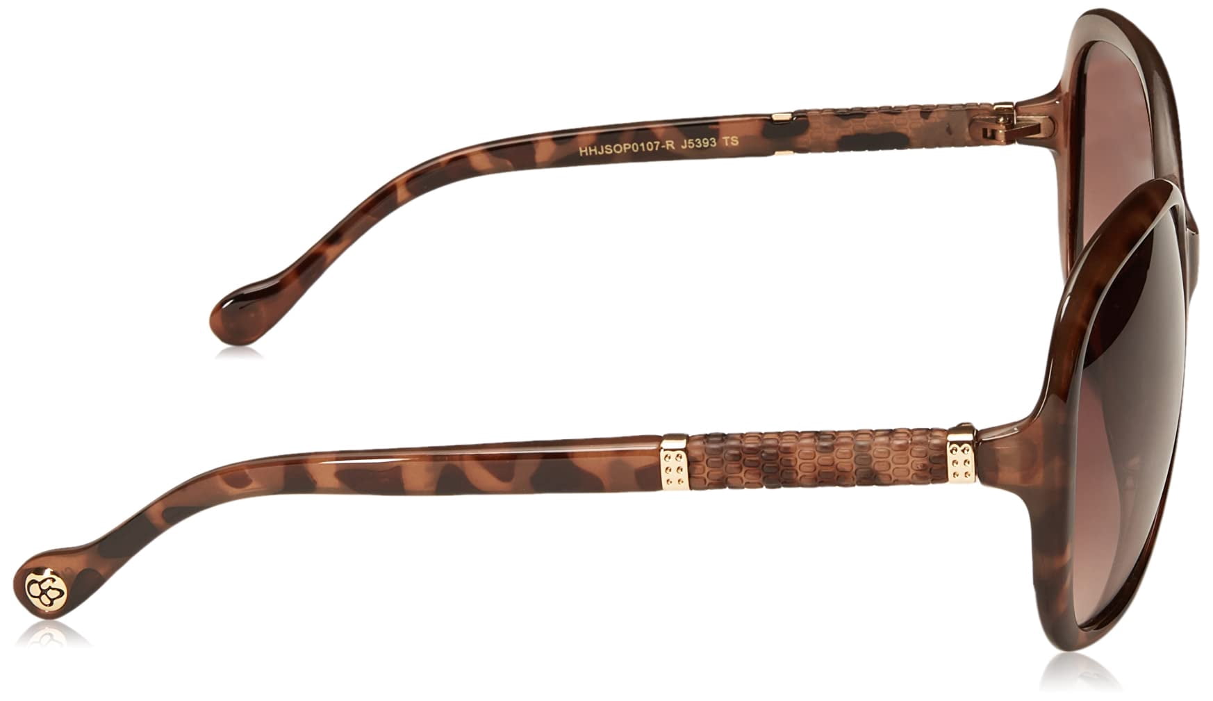 Jessica Simpson Lunettes de Soleil Rondes pour Femmes J5393 Ts Non Polarisées en Iridium, Écaille, 70 mm