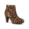 thumbnail image 1 of Unique Bargains Women's Side Zip Low Platform Block Heel Ankle Booties, 1 of 8