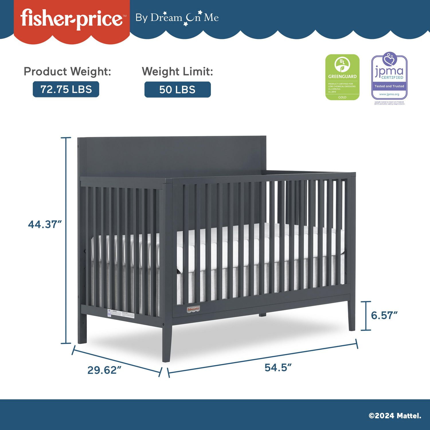 Fisher Price par Dream On Me Lit de bébé convertible 5 en 1 Delani