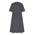 thumbnail image 4 of Robe Longue d'Été pour Femmes en Coton et Lin Grande Taille, Col Ras du Cou, Décontractée, Ample, Tunique, Robe T-Shirt, Robe de Printemps avec Poches, 4 of 6