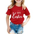 thumbnail image 1 of MIASHUI T-Shirt à Manches Courtes pour Filles Joyeuses Pâques T-Shirt Garçons Tee Confortable, Rouge, 6-7 Ans, 1 of 4