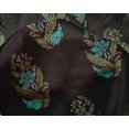 thumbnail image 4 of oneOone Silk Tabby Fabric Leaves & Floral Block Printed Craft Fabric BTY 42 Inch Wide, 4 of 6