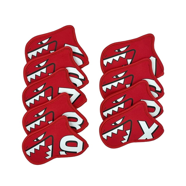koolsoo Ensemble de 9 Pcs de Couvre-Fer de Golf Cadeau Chaussettes Enveloppantes Résistantes à l'Usure Couvre-Têtes de Club de Golf Rouge