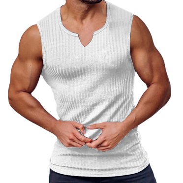 Ketyyh-chn99 Débardeurs Homme Débardeur pour Homme et Grand Homme Débardeur Homme Manches Courtes Imprimé Coton T-Shirts Courts Blanc,2TG
