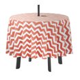 thumbnail image 1 of Vargottam Indoor/OutdoorRoundTablecloth 58 InchTablecloth With Umbrella Hole & Zip, Waterproof TableCloth, TableCovers For Backyard Table -Peach, 1 of 1