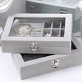 thumbnail image 2 of New Arrival Elegant Beige Velvet Jewelry Organizer Box with Dustproof Flip Cover - Anti-Oxidation Storage Solution for Rings, Earrings, Necklaces & More - Compact Size 20*15.5*5cm - Luxurious, 2 of 6