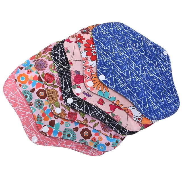 Spptty Serviettes Hygiéniques en Tissu Réutilisables, Serviettes Hygiéniques en Bambou Réutilisables, 7 Pcs Serviettes Hygiéniques en Tissu Réutilisables Serviettes Menstruelles en Bambou Lavables Serviette en Tissu pour Femme m