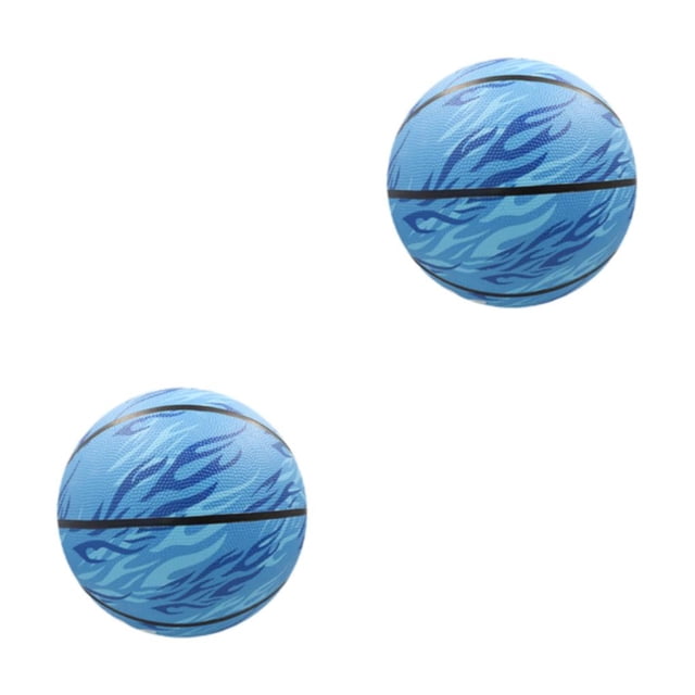Ruiboury Durable Kids Basketball For Match Wide Application And Long Service Life Durability PU Training Basketball Game Blue- size 7 2Set