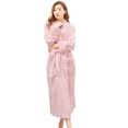 thumbnail image 1 of Artfasion Womens Long Flannel Bathrobe Solid Soft Plush Bath Robe Microfiber Fleece Full Length Sleepwear, 1 of 6
