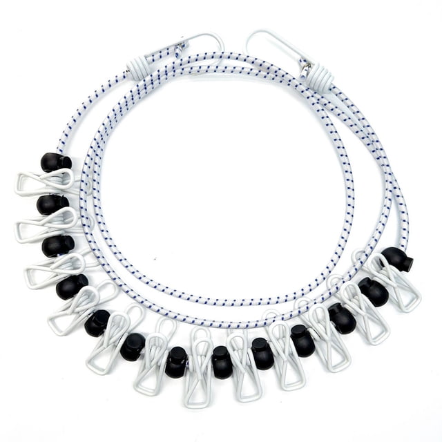 Windproof Retractable Clothesline Fixed Buckle Travel Clothesline Convenient Clothesline With Clips 12 Clothespins 70.87in