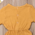 thumbnail image 4 of Sylvamorning Infant Baby Romper Solid Color Short Sleeve Elastic Waist Jumpsuit, 4 of 7