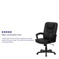 thumbnail image 2 of High Back Black Leather Executive Swivel Office Chair with Arms, 2 of 9