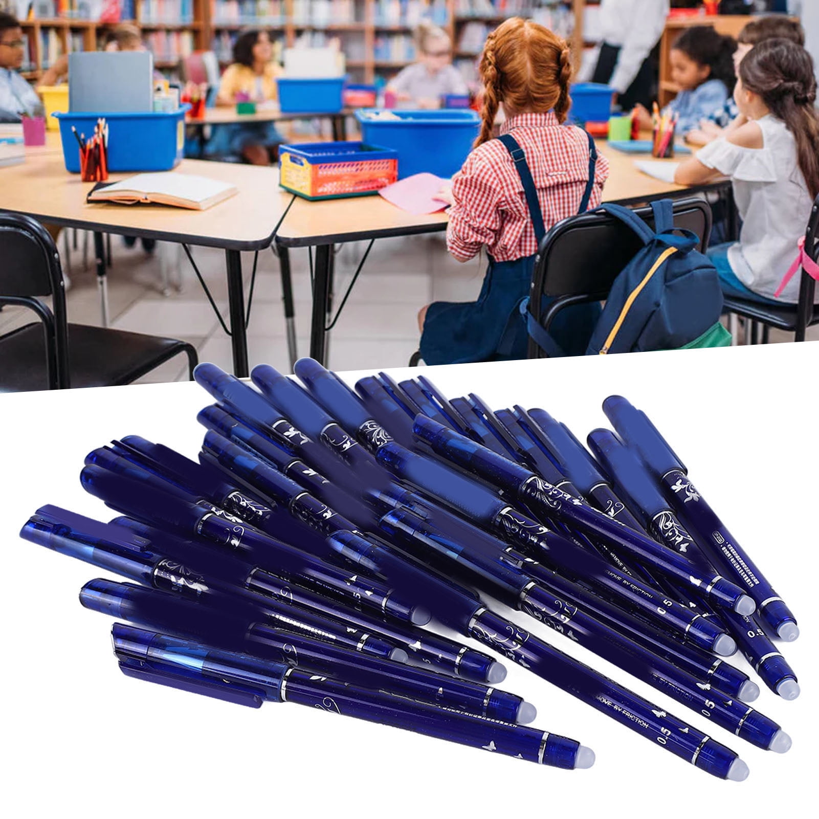 Erasable Pens, Erasable Ink Pen Fluent Writing Crystal Blue  for Office Crystal Blue