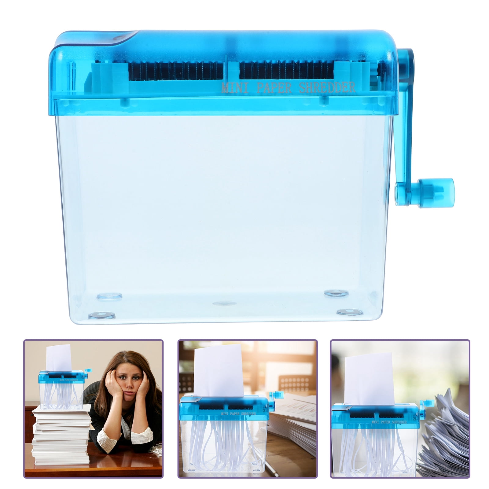 OULII daily manual shredder Paper Shredder Blue ABS Privacy Protection 1Set