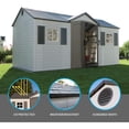 thumbnail image 3 of LIFETIME 8' X 15' Outdoor Storage Shed with Shutters, Windows, and Skylights, 3 of 7
