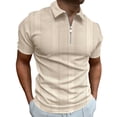 thumbnail image 1 of Ketyyh-chn99 Polo pour Homme Coupe Classique Chemises pour Homme 2024 T-Shirt Mode Manches Courtes Col Rond T-Shirt Hauts Beige,G, 1 of 5
