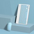 thumbnail image 2 of HAOAN Clavier et Souris Bluetooth Portable Clavier et Souris Sans Fil BT pour Android Windows PC Tablette Rose, 2 of 6
