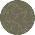 thumbnail image 1 of Ahgly Company Tapis Rond Lavable en Machine Intérieur Transitionnel Rouge Brun, 6 Pieds Rond, 1 of 7