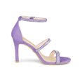thumbnail image 3 of BLISSFUL STEP Women's Shoes Rhinestone Stiletto Heel Ankle Strap Sandals Purple 7, 3 of 7