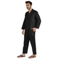 thumbnail image 3 of Inkmeso Ensemble de Pyjama Classique Uni en Coton, Pyjama Boutonné pour Hommes, 2 Pcs, Tenue de Nuit, 3 of 7