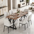 thumbnail image 4 of Bingirl Industrial Dining Table for-Rectangular Waterproof Wooden Top Heavy Duty Brown, 4 of 7