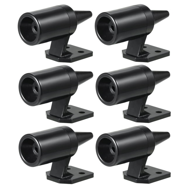 6 Pcs Sifflets de Cerf Sifflets de Cerf Alertes de Collision de Cerf Dispositif d'Avertissement Faune pour Camion. l'Image Affiche six Sifflets de Cerf Noirs Activés par le Vent de Forme Cylindrique et bases de Montage. Ces Dispositifs Émettent un Son à des Vitesses Supérieures à 35 Mi/h pour Avertir les Cerfs et Autres Animaux Sauvages, Tels Que Chiens, coyotes et Renards, Prévenir les collisions. Conçus pour Être Utilisés sur les Voitures, VUS, Camions, Motos et VTT, les Sifflets Sont