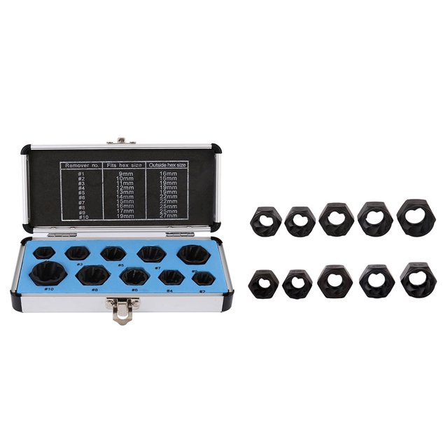 10 Pcs Écrou Vis Retire-Écrou Extracteur d'Écrou Boulon Abîmé Extracteur d'Écrou Ensemble d'Outils de Retrait de Boulon