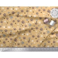 thumbnail image 2 of Soimoi Orange Moss Georgette Fabric Paw Dog Print Sewing Fabric Yard 42 Inch Wide, 2 of 3