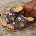 thumbnail image 4 of DPTALR Sandales à Talon Compensé d'Été pour Femmes avec Broderie Florale Chaussures pour Femmes, 4 of 4