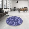 thumbnail image 4 of Ahgly Company Tapis Rond Lavable en Machine Intérieur Transitionnel Violet, 5 Pieds Rond, 4 of 7