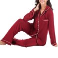 thumbnail image 5 of yievot Ensembles de Pyjamas pour Femmes Pyjama à Simple Boutonnage Automne Hiver Manches Longues Pantalon de Pyjama Ensemble Deux Pièces, 5 of 5