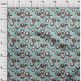thumbnail image 3 of oneOone Rayon Light Blue Fabric Asian Japanese Koi Fish with Abstract Flower Craft Projects Decor Fabric Printed by The Yard 56 Inch Wide, 3 of 4