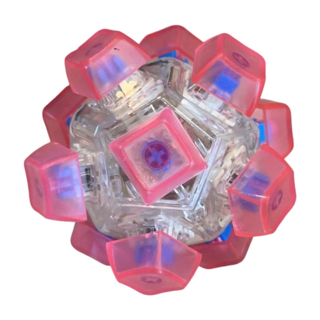 Lipstore Keyboard Fidget Toy Adults Birthday Working Mini Fidget Toy Keyboard Clear Pink
