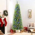 thumbnail image 1 of Alupssuc 4.5ft Premium Prelit Artificial Hinged Slim Pencil Christmas Tree w/ Remote Control, 100 Warm White & Multi-Color Lights, 1 of 7
