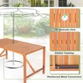 thumbnail image 5 of Gymax Rectangular Acacia Wood Dining Table 4-6 Person Patio 2'' Umbrella Hole Natural, 5 of 5