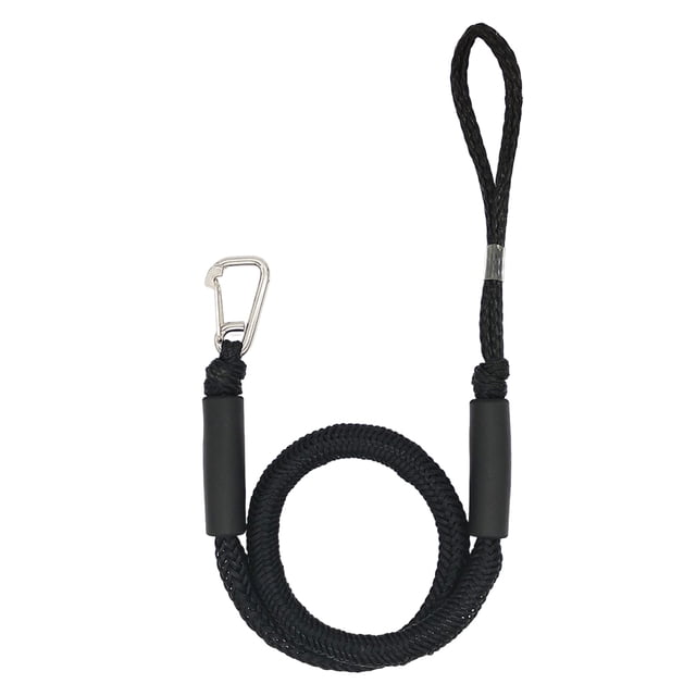 Thinsony 2x Expandable Elastic Marine Rope Durable And Sturdy Dock Line With Hook Rustproof Dock Line Rope black 1 Pc