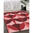thumbnail image 3 of Ahgly Company Tapis d'Intérieur Rectangulaire Transitionnel Pastel Rouge Rose Lavable à la Machine, 2 Pieds x 3 Pieds, 3 of 7
