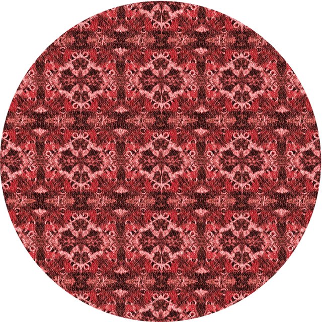 Ahgly Company Tapis Rond Lavable en Machine Intérieur Transitionnel Rouge Canneberge, 5 Pieds Rond