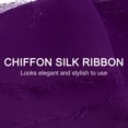 thumbnail image 4 of Unique Bargains 3 Rouleaux Ruban Chiffon 1.5'x7Yd Frange Fait Main Ruban Soie Chiffon Violet Foncé, 4 of 5