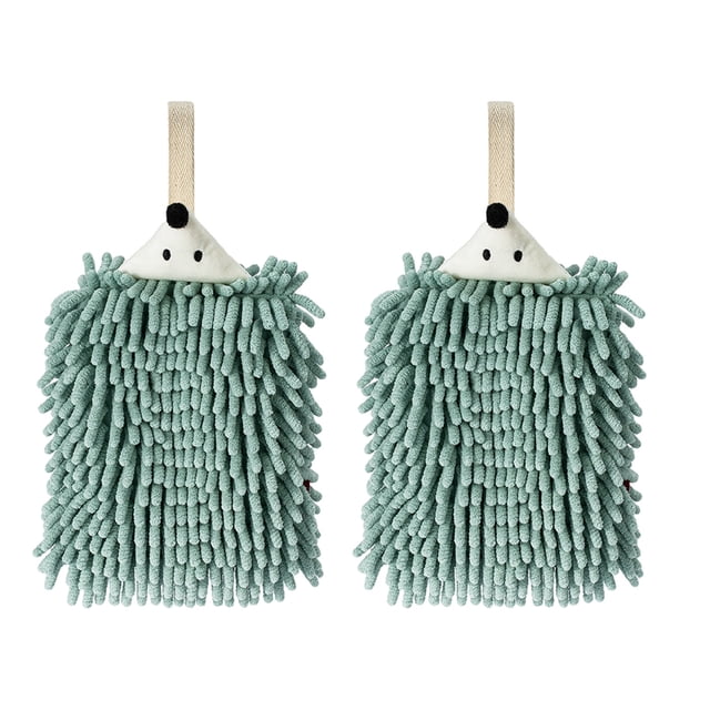 Serviette à Main en Chenille Hérisson Mignonne, Boule d'Essuyage Suspendue pour les Mains, Serviette à Main Épaissie Absorbante, Suspendable, Multifonctionnelle