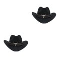 thumbnail image 1 of Decodeary Western Outback Cowboy Hat Channel Inner Cowboy Classic Hat Large Brim Provides black 2Set, 1 of 6