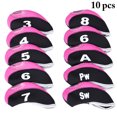 thumbnail image 1 of Bangcool 10PCS Golf Club Head Covers Color Patchwork Wedge Head Covers Golf Iron Covers with Number Design, 1 of 5