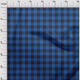 thumbnail image 2 of oneOone Polyester Lycra Blue Fabric Gingham Check Craft Projects Decor Fabric Printed By The Yard 56 Inch Wide, 2 of 4