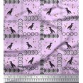 thumbnail image 1 of Soimoi Poly Crepe Fabric Geometric Shapes & Dinosaur Animal Fabric Prints by Yard 52 Inch Wide, 1 of 3