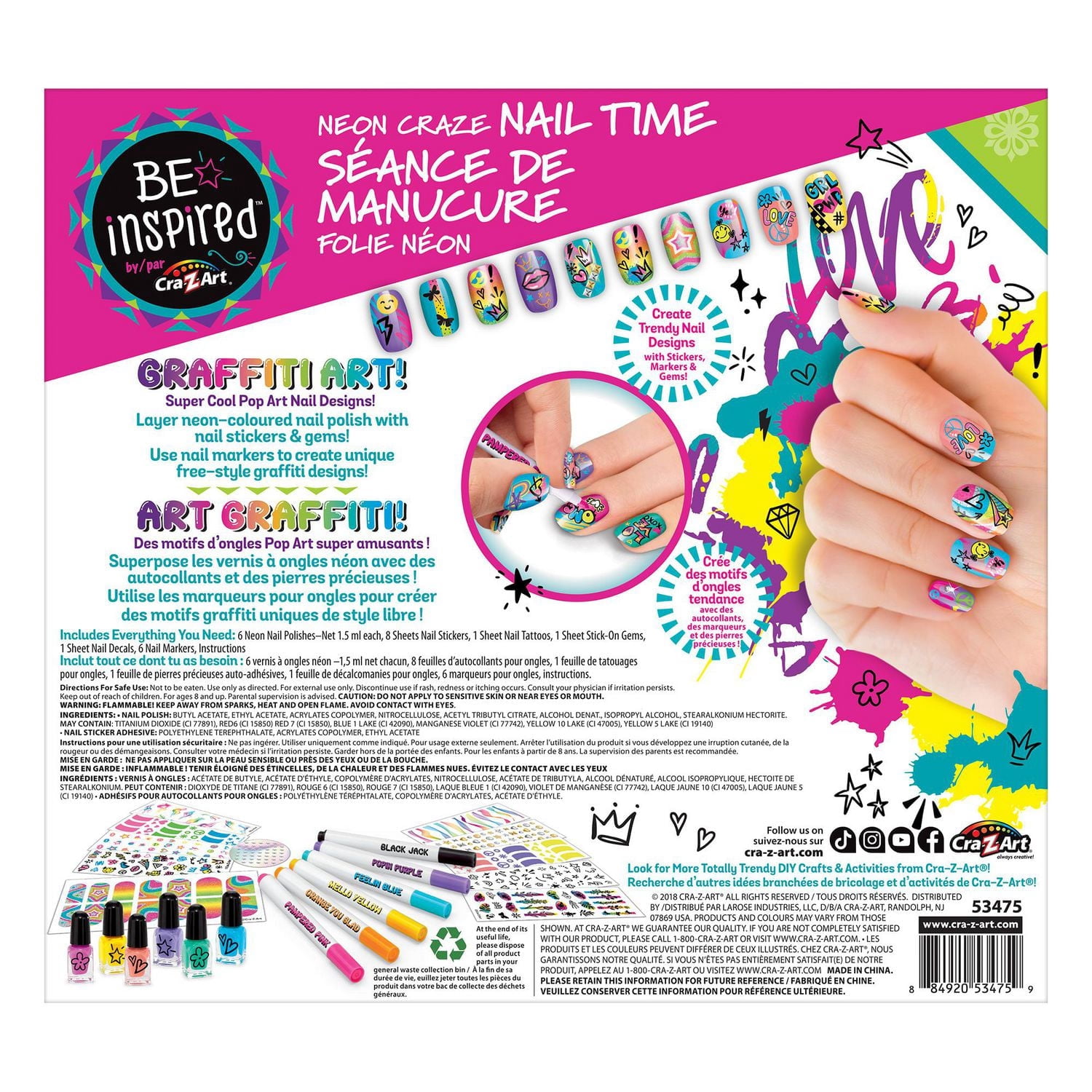 Be Inspired Art d’Ongles Graffiti. 8+. Excellent article pour les vacances de mars