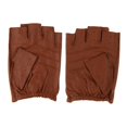 thumbnail image 1 of Baohd Retro PU Leather Men Fingerless Driving Cycling Gloves L Brown Button, 1 of 9