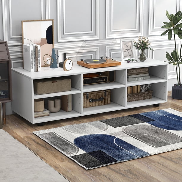 Giantex TV Stand, TV Console Cabinet w/6 Open Compartments & 3