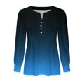 thumbnail image 4 of FAIWAD Women's V Neck Long Sleeve Tunic Tops Gradient Pleated Layered Button Down Slim Pullover Tops, 4 of 5