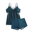 thumbnail image 3 of UPPADA Women Tankini Swimsuits Set Two Piece Tummy Control Bathing Suit Racerback Flowy Swimwear Swim Dress with Bra Skirted Bathing Suit Modest Swimwear with Shorts on Clearance Blue,M, 3 of 6
