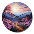 thumbnail image 2 of Designart "Rhododendron landscape Pointillism Dot III" Floral Oversized Wall Clock, 2 of 6